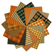 40 Autumn Spice Charm Pack 5 inch x 5 inch Precut Cotton Homespun Fabric Squares by JCS