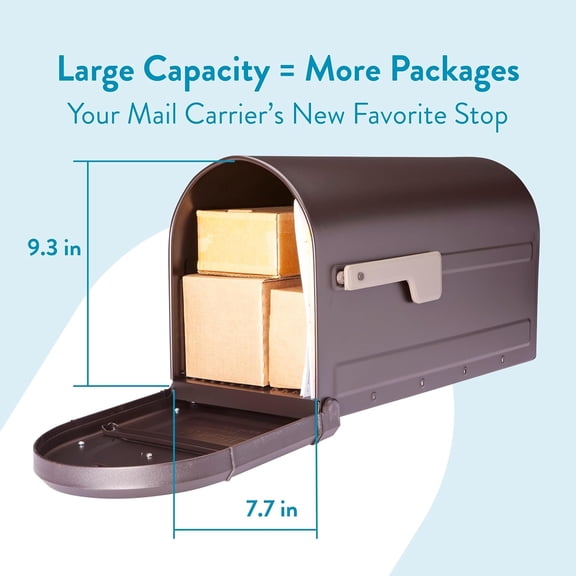 Roxbury Heavy Duty Steel Post Mounted Curbside Mail Box Rubbed Bronze