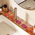 thumbnail image 2 of Yayeee Faucet Mat for Kitchen Sink 14.7" Diatomite Long Splash Guard Pad, Orange Abstract Floral, 2 of 7