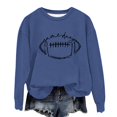 thumbnail image 2 of Rbaofujie Chandails pour Femmes Automne Chandails Décontractés Imprimés Col Rond Manches Longues Haut Ample Chandails en Molleton Bleu Filles Chandail à Capuchon, 2 of 3