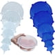 thumbnail image 1 of 12 piezas (blanco+azul) Tapas elásticas de silicona para cuencos – Tapas ecológicas elásticas milagrosas reutilizables para cuencos y tazas, 6 tamaños Sincero Electrónica, 1 of 5