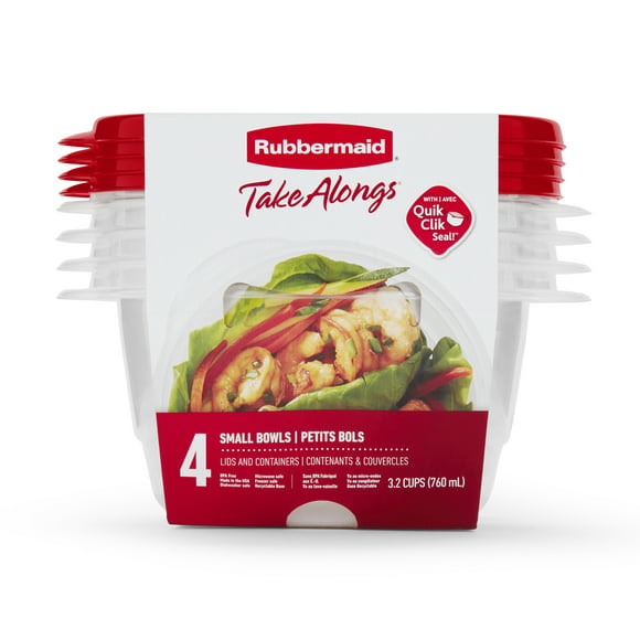 Rubbermaid TakeAlongs Food Storage Containers 3.2 cup Bowls 4pk