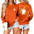 thumbnail image 2 of Jsaierl Womens Halloween Sweatshirts Plus Size Ghost Graphic Pullovers Soft Going Out Round Neck Long Sleeve Shirt Tops Halloween Party Supplies, Sizes S-2XL, 2 of 7