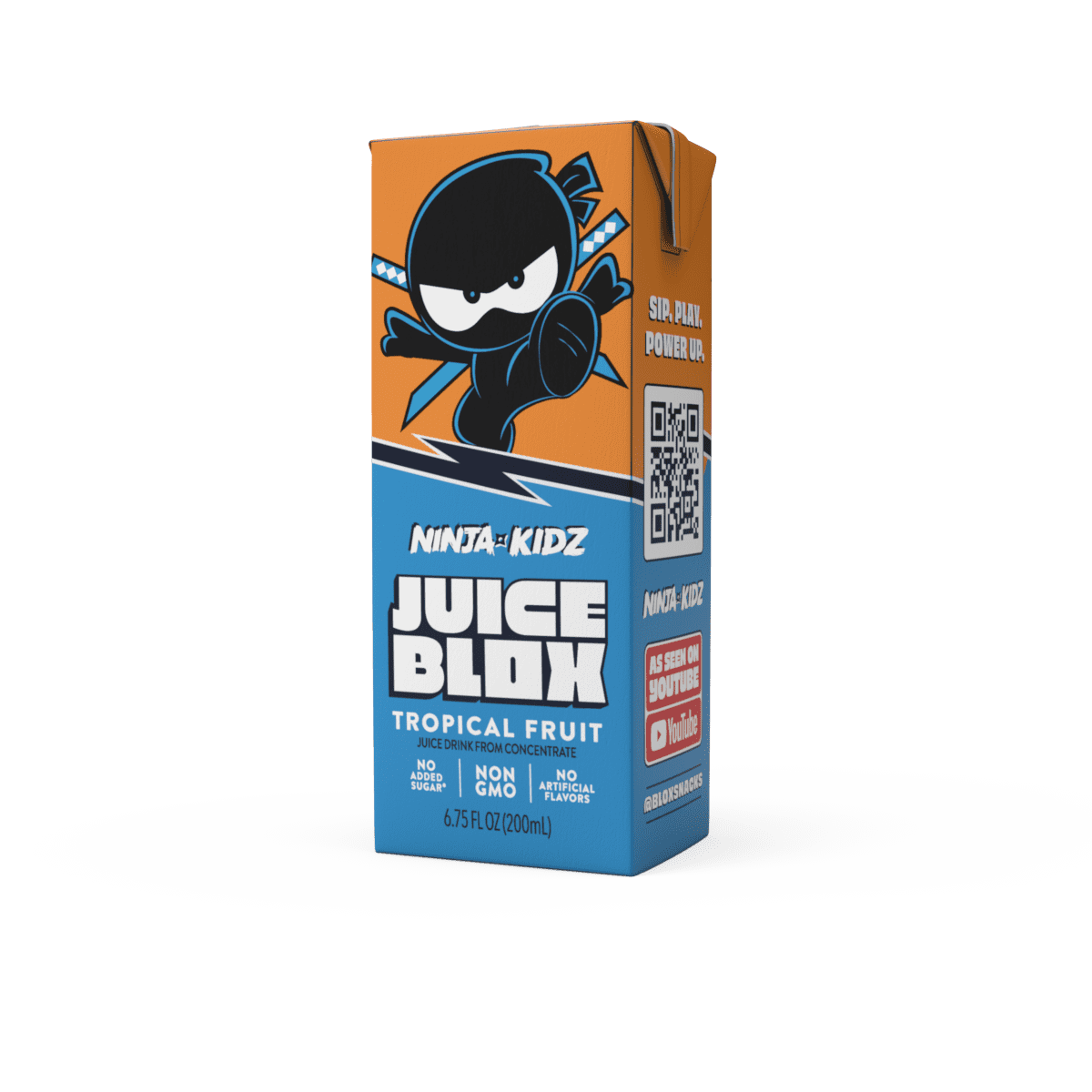 JuiceBlox Ninja Kidz Tropical Fruit Juice, 6.75 fl oz, 8 Count Boxes, Light Texture