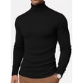 thumbnail image 2 of Black Turtleneck Men Long Sleeve Knitted Shirt Ultra SoftTurtle Neck Sweater James For Men (S), 2 of 7