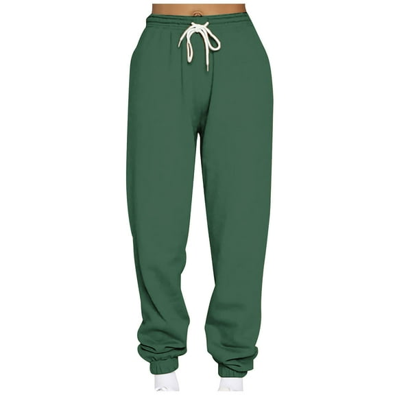 Hueook Trousers for Women High Waisted Fashion Printed Casual Slim High Pants with Pokets Elastic Waist Womens Sports Long SweatPants Christmas Clearance