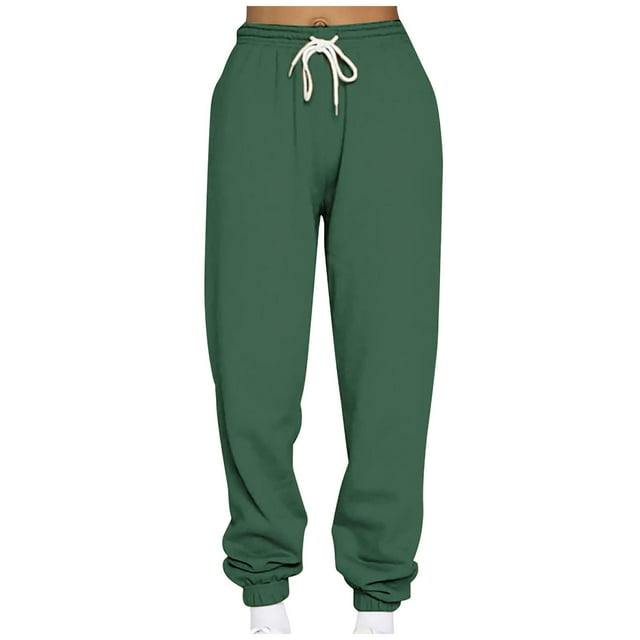 Yuyuzo Womens Jogging Sweatpants Elastic Drawstring Waist Loose Fit Solid Color Workout Gym Pants Trackpants