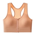 thumbnail image 2 of Front Zipper Sports Bra Women's High Elasticity Underwear Casual Fitness Yoga Running Nightwear Beige,Free Size, 2 of 3