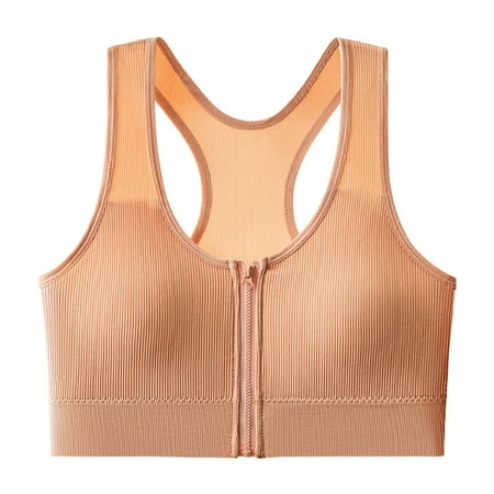 Annhoo Sports Bras for Women Zipper Front Closure Yoga Bras Ladies High Impact Full Coverage Running Gym Underwear