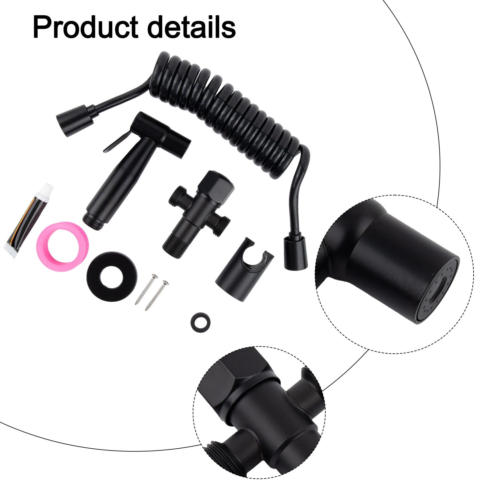 304 Stainless Steel Matte Black Bidet Toilet Spray Shower Head Purifying Set