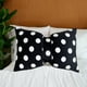 thumbnail image 1 of Almohada lumbar de terciopelo de lunares con lazo desmontable, 50 x 33 cm, suave y decorativa, para sala de estar, dormitorio y oficina | Funda extraíble y lavable., 1 of 5