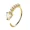 Gold, variant on 316L Surgical Steel Lined CZ Heart End Nose Ring Hoop Nostril Piercing Jewelry