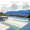 thumbnail image 3 of Outdoor Rug 3x5 ft Cream Striped Outdoor Large Area Rug Non Slip Rubber Ombre Green Stripes Front Door Mat RV Rug Camping Carpet Patio Outdoor Rugs for Backyard Balcony Deck Porch Indoor, 3 of 9