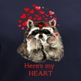 thumbnail image 3 of CafePress - Here's My Heart Cute Raccoon Blowing Kisses Quote - Women's V-Neck Dark T-Shirt, 3 of 4