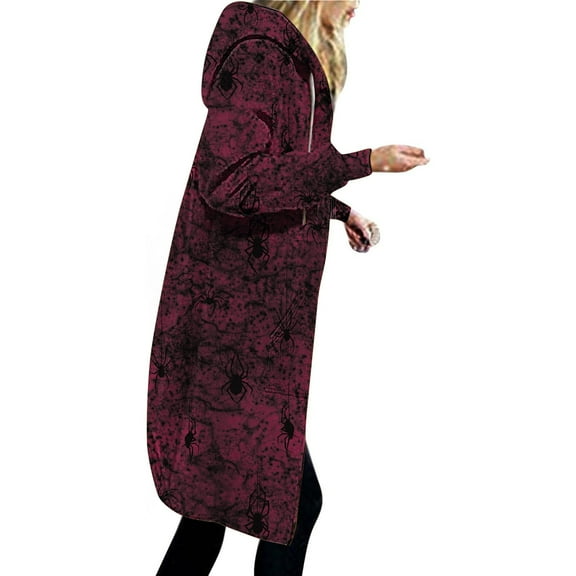 ZHYou Womens Hoodie Jackets Spider Printed Long Sleeve Hoodie Sweater For Halloween