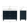 thumbnail image 5 of ARIEL Monroe 49 Inch Single Oval Sink Bathroom Vanity With Pure White Quartz Countertop 1.5 Inch Edge In Midnight Blue, 5 of 8