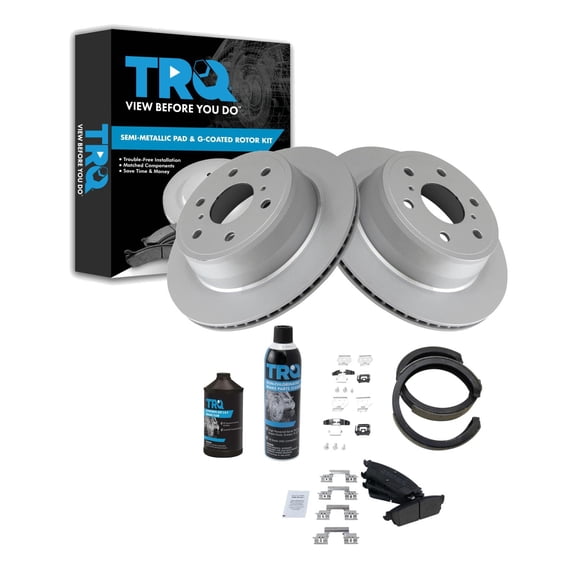 TRQ Rear Brake Pad & Rotor Kit Fits 07-10 Cadillac 07-14 Chevrolet 07-13 GMC