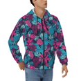 thumbnail image 4 of Zip Up Hoodies for Men - Blue Carnations Flowers Long Sleeve Comfrt Men'S Fashion Hoodies & Sweatshirts, Jackets for Men Hoodies Pullover Clothing Clothes with Pouch, 4 of 5