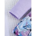 thumbnail image 6 of Cenuakty Infant Girl Romper Dress Butterfly Print Rib Knit Long Sleeve Skirt Hem Jumpsuits Newborn Clothes Baby Bodysuits with Headband, 6 of 9