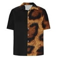 thumbnail image 4 of Blusa y camisa de manga corta con cuello vuelto Camisa casual para hombre Camisa de bolos vintage de manga corta Camisas de verano de playa cubana Camisa con botones Blusa para hombre Poliéster, 4 of 5