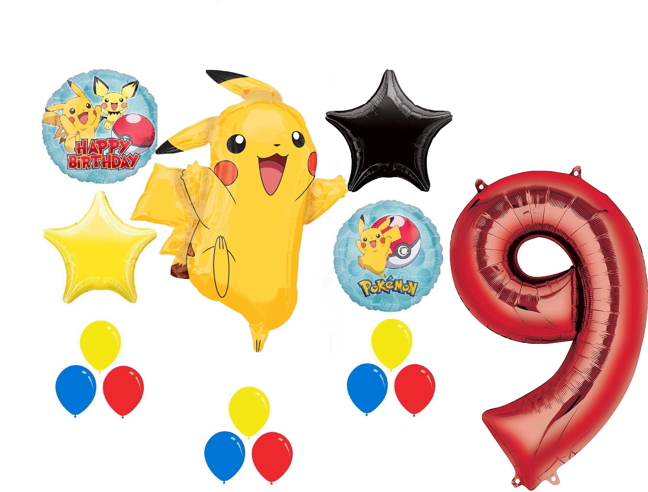 Pokemon Balloons Baby Shower Supplies Pikachu Birthday Party Decorations  Number Foil Helium Balloons Party Supplies Boy Gifts