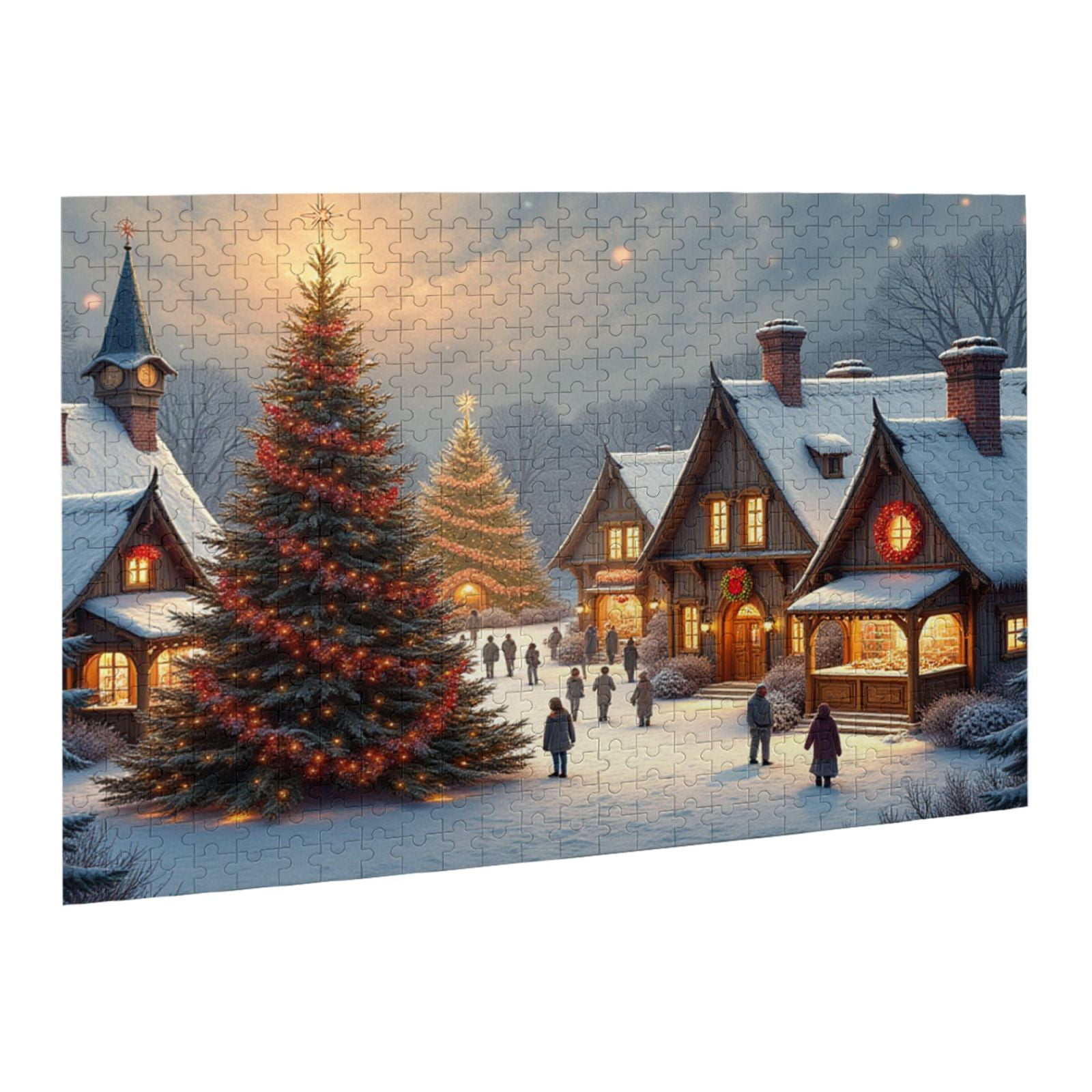 500 Piece Jigsaw Puzzles For Adults Festive Christmas Village Scene A Relaxing & Challenging Holiday Puzzle For Adults， Family Fun， And Festive Home Decor.
