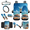 Beach Starfish, variant on HUIACONG Geometric Sunflower Personalized Car Seat Cover Set, with Car Armrest Cover Armrest Cushion Car Cup Holder Coasters 14 Pack, Fit for Cars
