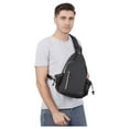 thumbnail image 5 of Mosiso Sling Backpack Chest Shoulder Bag Double Layer Hiking Daypack Men/Women,Black, 5 of 6