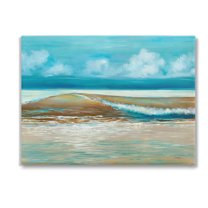 Stupell Industries Modern Rolling Sea Waves Landscape Painting Gallery Wrapped Canvas Art Print Wall Art, 48 x 36