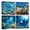 Blue Ocean, variant on Nautical Wall Art Decor 4 Piece Ocean Animal Wall Art Beach Canvas Prints Pictures Sea World Painting Bedroom Accessories 14x14" Rustic Coastal Sea Turtle Seahorse Octopus Living Room Home Decoration