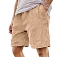thumbnail image 2 of Corduroy Shorts for Men Summer Casual Elastic Waist Straight Leg Relaxed Fit Soft Lightweight Shorts with Pockets, 2 of 6