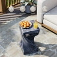 thumbnail image 7 of MOALCOFER Concrete Outdoor Side Table,Square Twisted Patio Side Table with Faux Wood Grain, 7 of 7