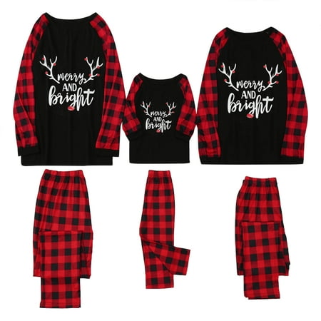 

Christmas Pajamas Set Letter Family Matching Reindeer 2-piece Sizes Baby-Kids-Adult Unisex