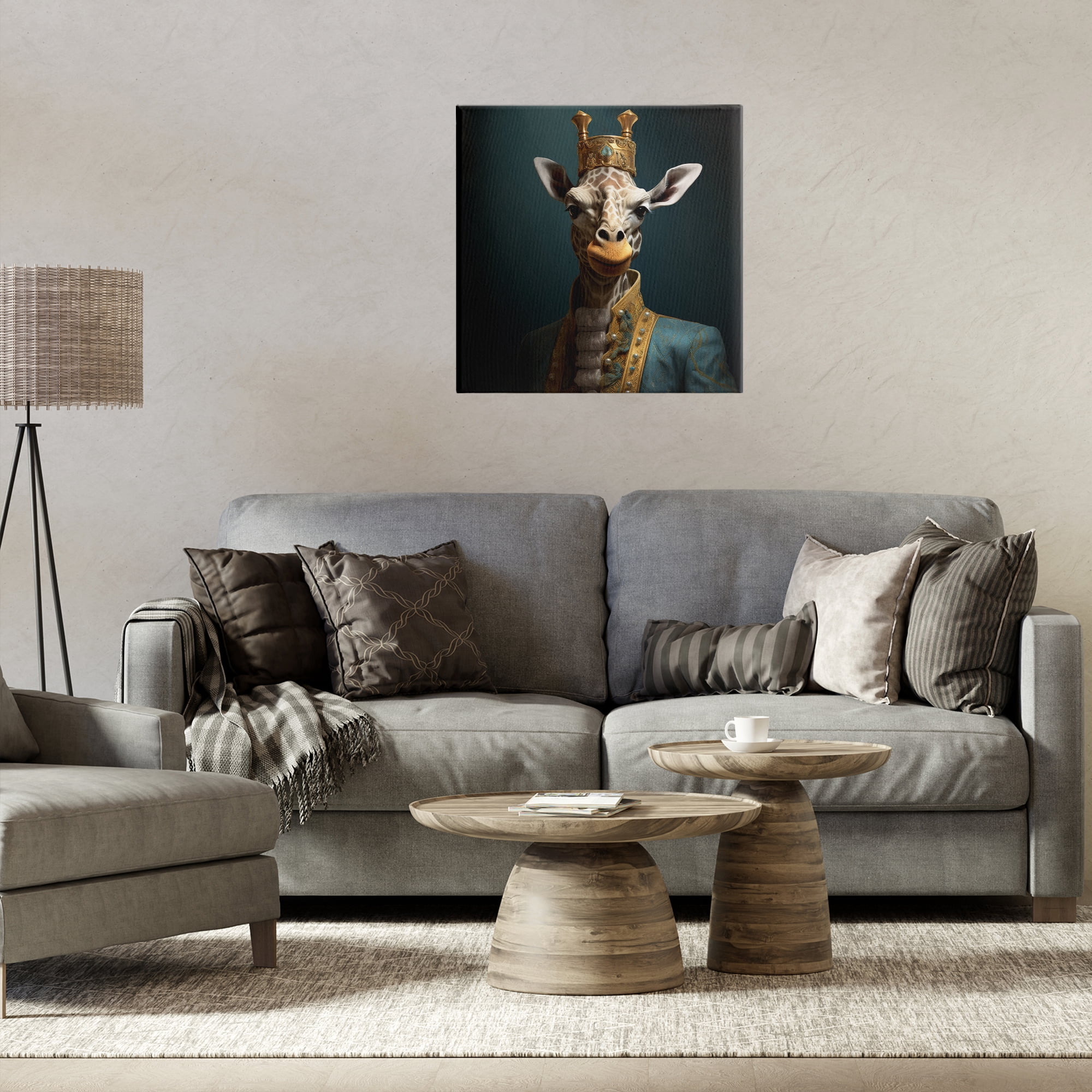 Stupell Industries Giraffe Gaze in Regal Crown Canvas Wall Art, design by Lazar Studio