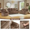 thumbnail image 4 of Bonzy Home Manual Recliner Sofa Set — 3-Piece Microfiber Reclining Couch Set (1 Recliner, Loveseat & 3-Seat Sofa), Brown, 4 of 7
