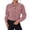 Pinks, variant on Women's Long Sleeve Button Down Jacket Solid Color Turndown Collar Casual Corduroy Outwear with Pockets XXL