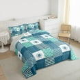 thumbnail image 3 of jejeloiu Modern Geometric Plaid Bedding Comforter Set,Retro Rhombus Abstract Twin Comforter Sets,Cyan Polka Dots Bedding Set For Girls Boys,Super Cozy Room Decor Reversible,2pcs, 3 of 8