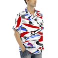thumbnail image 3 of Camisas Hawaianas Para Hombre Camisas estampadas para hombre, camisas de playa con botones de manga corta para hombre (Hot Pink, 3XL), 3 of 7