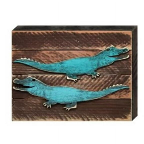 Designocracy 98545-18 Alligator Art on Board Wall Decor