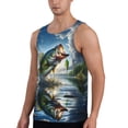 thumbnail image 2 of Uemuo Largemouth Bass Jumping Out of The Water Pattern Men's Muscle Shirts Sleeveless Dry Fit Gym Workout Tank Top Lightweight Sports Tank Top Beach Tank Top, Loose-fit Sleeveless Shirt-X-Large, 2 of 7