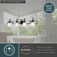 thumbnail image 6 of VAXCEL Bella 4-Light Matte Black Bathroom Vanity Fixture, White Glass Shade, 6 of 12