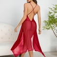 thumbnail image 5 of YUANxueke Lace Mesh See Through Nightgown for Women Sleeveless Deep V Neck Babydoll Chemise Side Slit Nightdress Sleepwear, 5 of 8