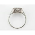 thumbnail image 4 of Asscher Cut Diamond Engagement Ring, Square Halo Diamond Ring, Antique Milgrain Ring, Openwork Filigree Ring, Engraved Shank Ring, 925 Sterling Silver, 2.5 Ct Simulated Diamond, 4 of 5