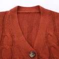 thumbnail image 5 of FOCUSNORM Women's Long Sleeve Cable Knit Sweater Open Front Cardigan Button Loose Outerwear, 5 of 8