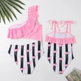 thumbnail image 2 of Mommy and Me Swimsuits Matching Family Swimwear Mother Girls One Piece Summer Floral Stripes Beachwear Bathing Suits Set for Kids Women, 2 of 9