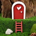 thumbnail image 4 of Set de arte de puerta en miniatura | Accesorios decorativos para jardín con cara de árbol | Escalera de Casa de Muñecas | Exquisito adorno de mini puerta | Material de precisión duradero | 1 puerta, 4 of 7