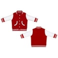 thumbnail image 3 of Creative Knitwear Long Sleeve Varsity Jacket for Infant and Toddler Boy's and Girl's, Red and White, Size 7, 3 of 3