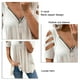 thumbnail image 2 of Camiseta con cuello en V y cremallera para mujer, informal, a la moda, con dobladillo suelto, manga calada, hombros descubiertos, blusa, 2 of 3