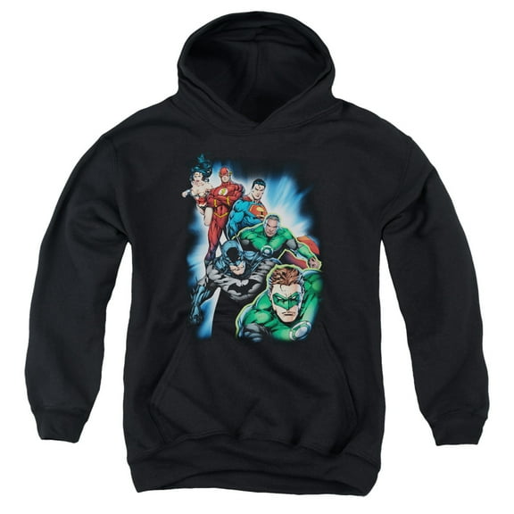 Jla - Heroes Unite - Youth Hooded Sweatshirt - X-Large