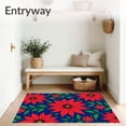 thumbnail image 3 of ODIKA 2'x3' Machine Washable Non-Slip Area Rug, Poinsettia Bloom Kit Festive Flower Design Project High Traffic Rug, Red, 647850, 3 of 7